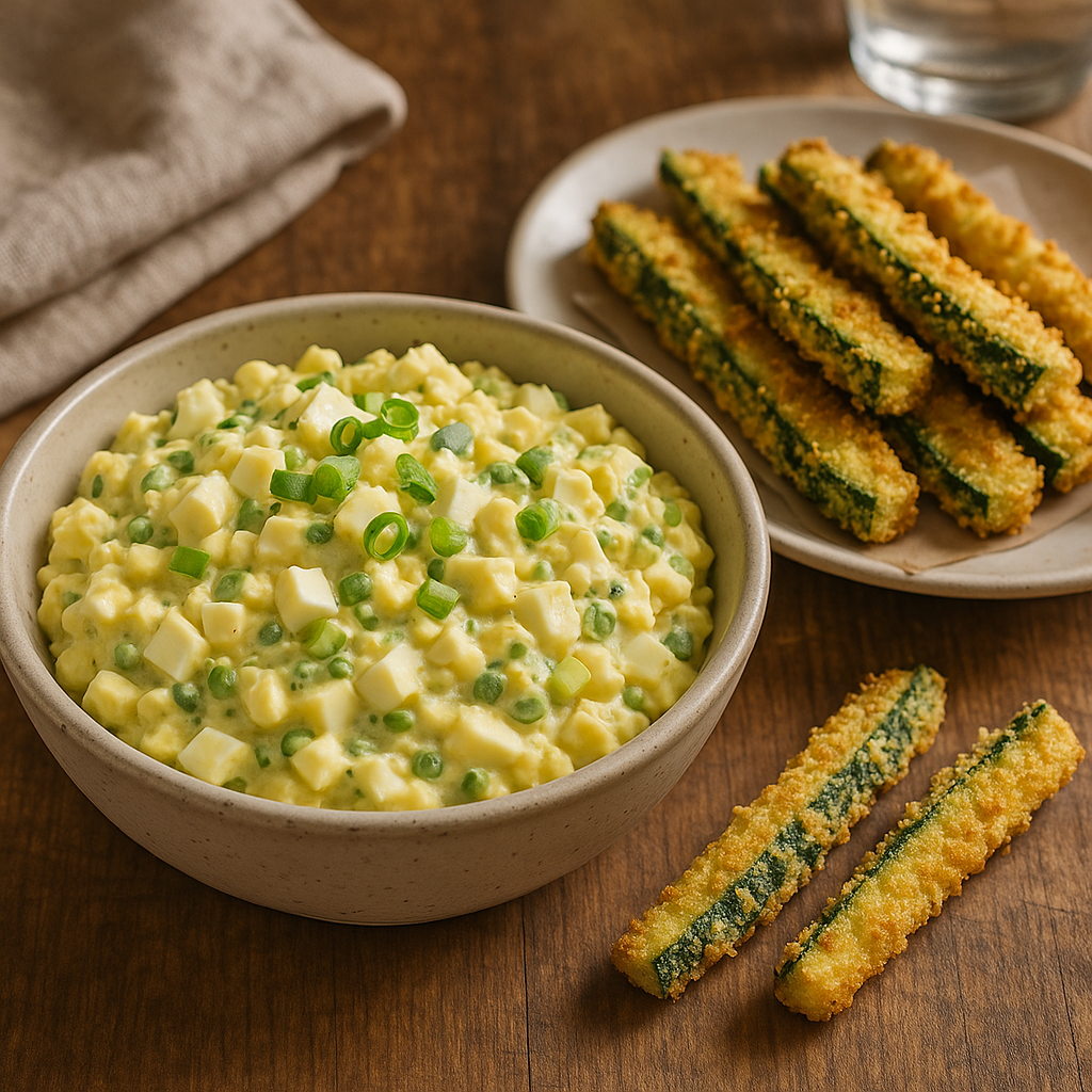 Egg Salad with zucchini Fries