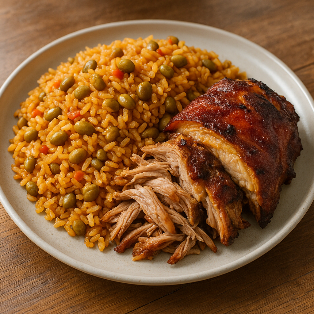 arroz con gandules and pernil