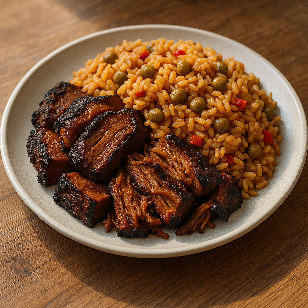 pernil and arroz con gandules